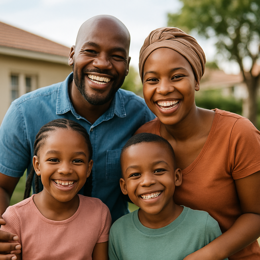 South African family protected by life insurance and funeral cover